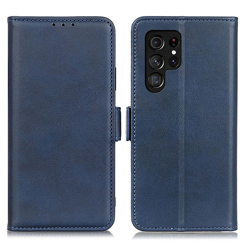 Leather Case Stands Flip Cover Holder M29L for Samsung Galaxy S23 Ultra 5G Blue
