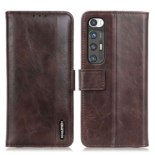 Leather Case Stands Flip Cover Holder ML11 for Xiaomi Mi 10S 5G Brown