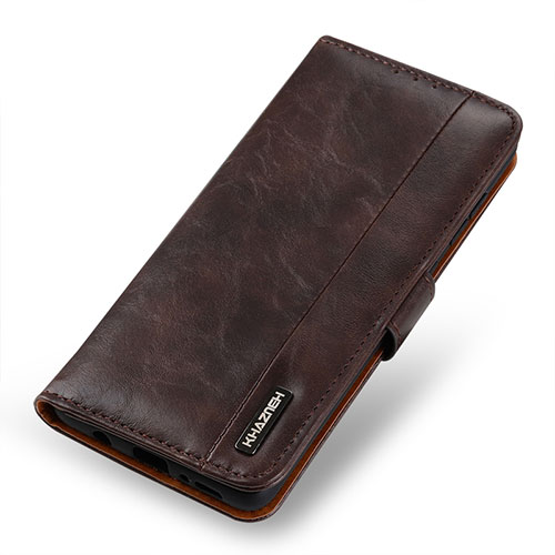 Leather Case Stands Flip Cover Holder ML14 for Huawei Nova 8i Brown