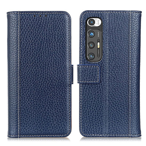 Leather Case Stands Flip Cover Holder ML14 for Xiaomi Mi 10S 5G Blue