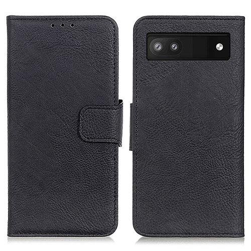 Leather Case Stands Flip Cover Holder N01P for Google Pixel 7a 5G Black