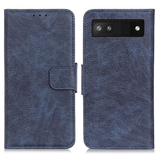 Leather Case Stands Flip Cover Holder N01P for Google Pixel 7a 5G Blue