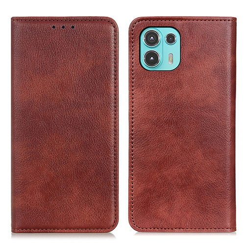 Leather Case Stands Flip Cover Holder N01P for Motorola Moto Edge 20 Lite 5G Brown