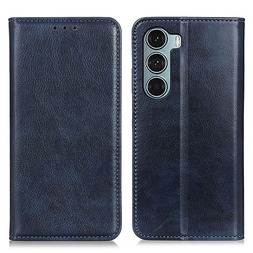 Leather Case Stands Flip Cover Holder N01P for Motorola Moto Edge S30 5G Blue