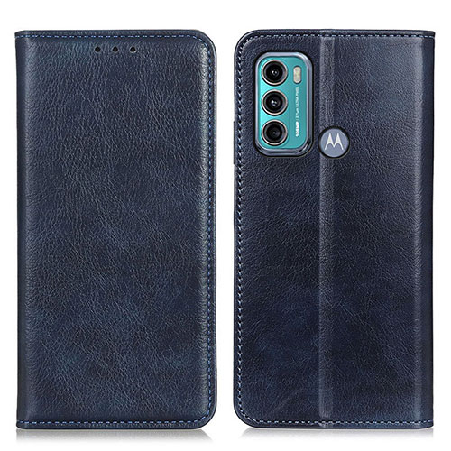 Leather Case Stands Flip Cover Holder N01P for Motorola Moto G40 Fusion Blue