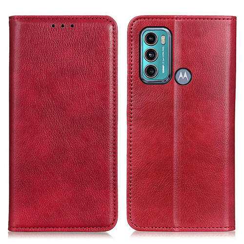 Leather Case Stands Flip Cover Holder N01P for Motorola Moto G40 Fusion Red