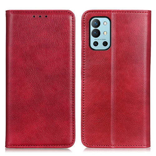 Leather Case Stands Flip Cover Holder N01P for OnePlus 9R 5G Red