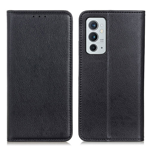 Leather Case Stands Flip Cover Holder N01P for OnePlus 9RT 5G Black