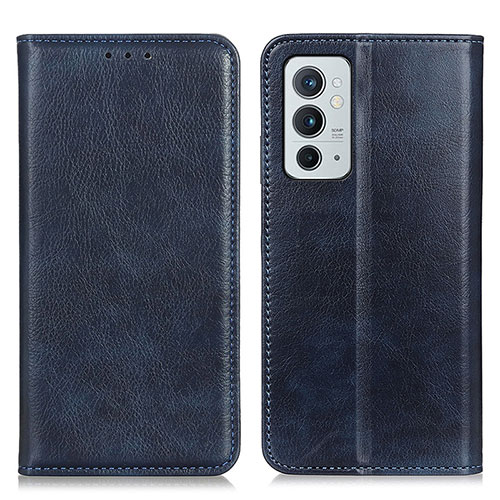 Leather Case Stands Flip Cover Holder N01P for OnePlus 9RT 5G Blue