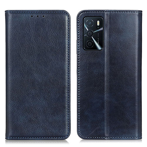 Leather Case Stands Flip Cover Holder N01P for Oppo A54s Blue