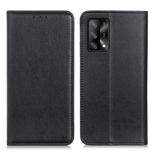 Leather Case Stands Flip Cover Holder N01P for Oppo A95 4G Black