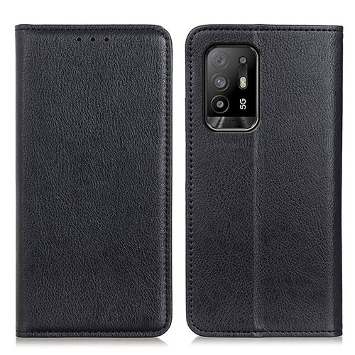 Leather Case Stands Flip Cover Holder N01P for Oppo A95 5G Black