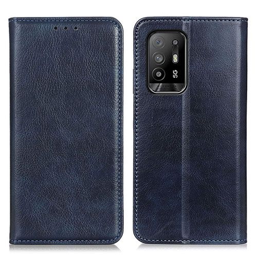 Leather Case Stands Flip Cover Holder N01P for Oppo A95 5G Blue