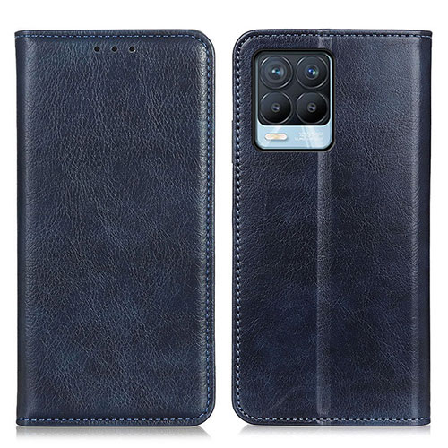 Leather Case Stands Flip Cover Holder N01P for Realme 8 4G Blue