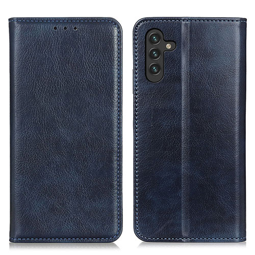 Leather Case Stands Flip Cover Holder N01P for Samsung Galaxy A04s Blue