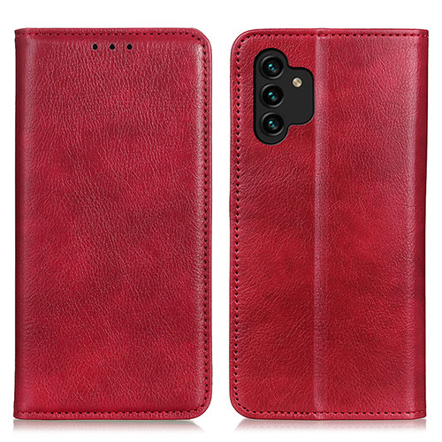 Leather Case Stands Flip Cover Holder N01P for Samsung Galaxy A13 4G Red