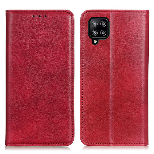 Leather Case Stands Flip Cover Holder N01P for Samsung Galaxy A22 4G Red