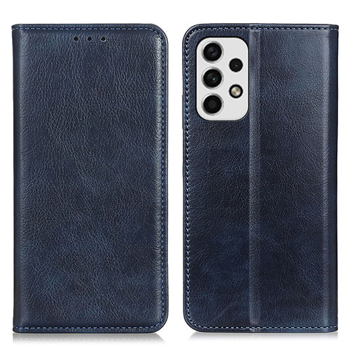 Leather Case Stands Flip Cover Holder N01P for Samsung Galaxy A23 4G Blue