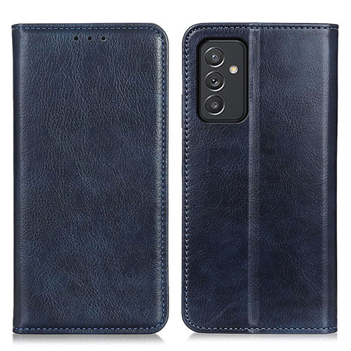 Leather Case Stands Flip Cover Holder N01P for Samsung Galaxy A24 4G Blue