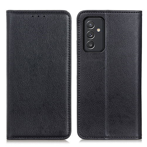 Leather Case Stands Flip Cover Holder N01P for Samsung Galaxy A35 5G Black