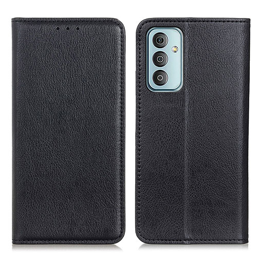 Leather Case Stands Flip Cover Holder N01P for Samsung Galaxy F13 4G Black