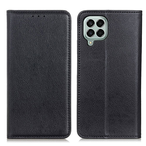 Leather Case Stands Flip Cover Holder N01P for Samsung Galaxy M33 5G Black