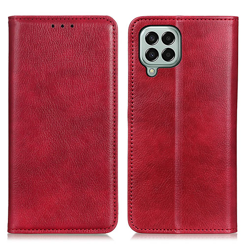 Leather Case Stands Flip Cover Holder N01P for Samsung Galaxy M33 5G Red