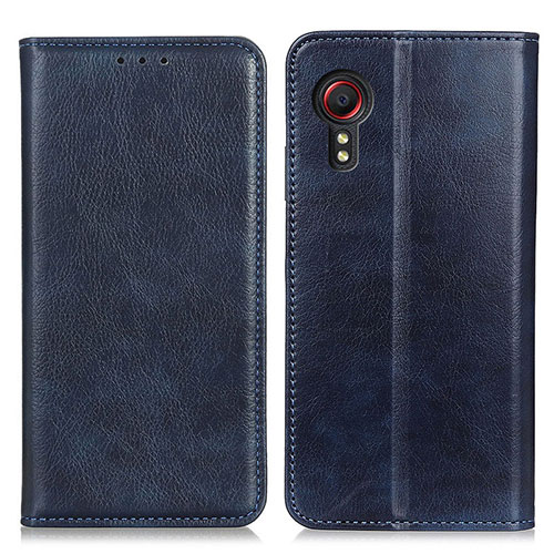 Leather Case Stands Flip Cover Holder N01P for Samsung Galaxy XCover 5 SM-G525F Blue