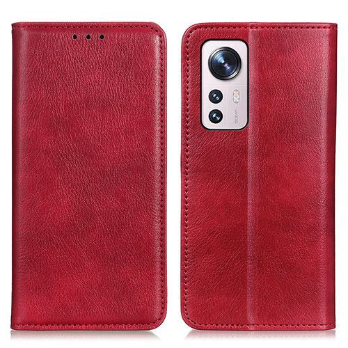 Leather Case Stands Flip Cover Holder N01P for Xiaomi Mi 12 5G Red