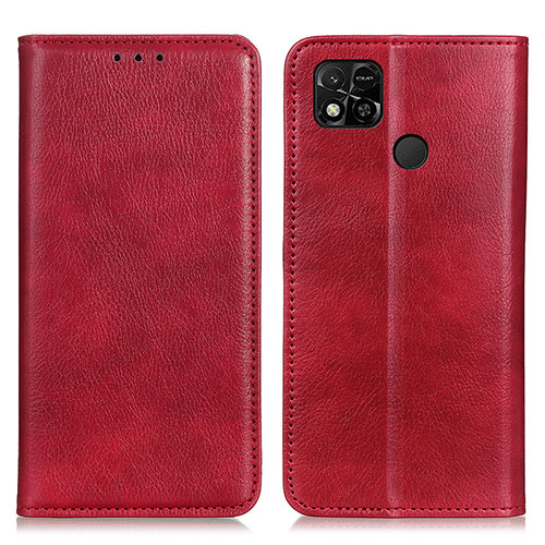 Leather Case Stands Flip Cover Holder N01P for Xiaomi POCO C3 Red