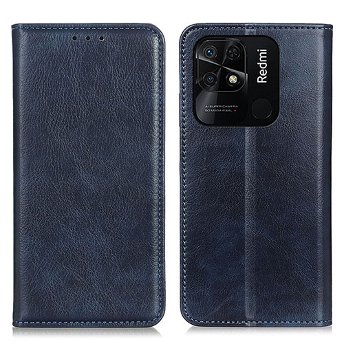 Leather Case Stands Flip Cover Holder N01P for Xiaomi Redmi 10C 4G Blue