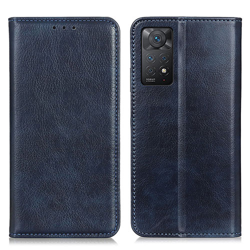 Leather Case Stands Flip Cover Holder N01P for Xiaomi Redmi Note 12 Pro 4G Blue