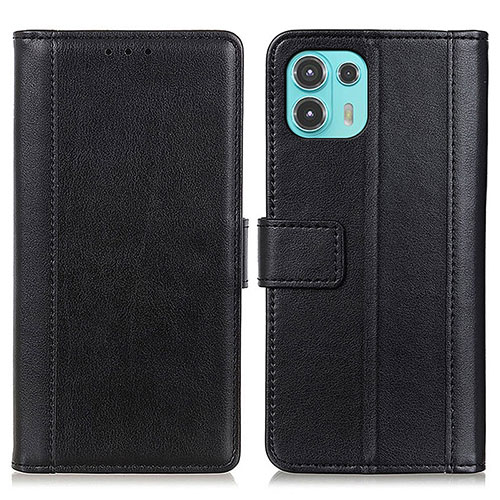 Leather Case Stands Flip Cover Holder N02P for Motorola Moto Edge 20 Lite 5G Black