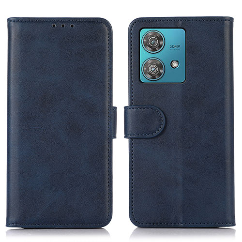 Leather Case Stands Flip Cover Holder N02P for Motorola Moto Edge 40 Neo 5G Blue