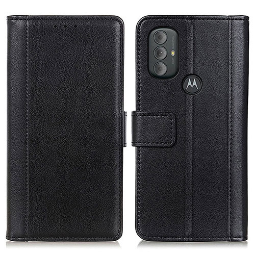 Leather Case Stands Flip Cover Holder N02P for Motorola Moto G Play (2023) Black