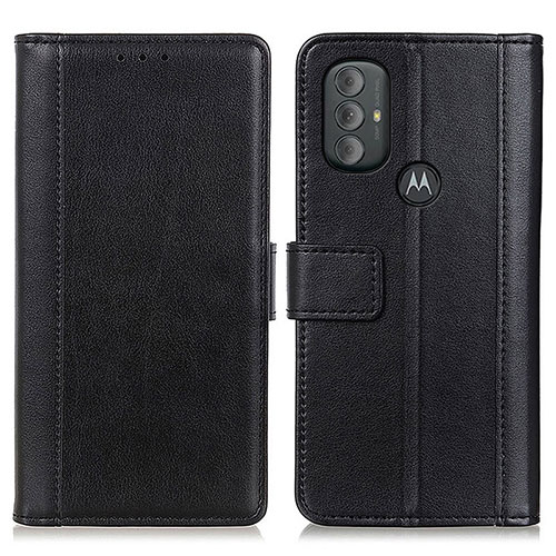 Leather Case Stands Flip Cover Holder N02P for Motorola Moto G Power (2022) Black