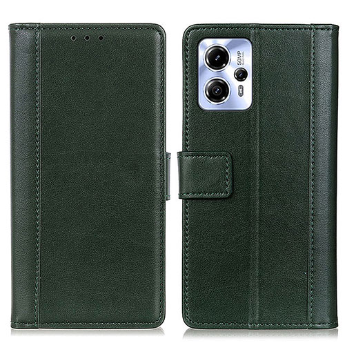 Leather Case Stands Flip Cover Holder N02P for Motorola Moto G53 5G Green