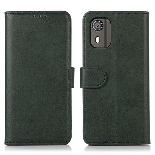 Leather Case Stands Flip Cover Holder N02P for Nokia C02 Green