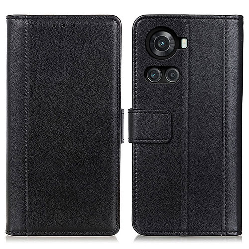 Leather Case Stands Flip Cover Holder N02P for OnePlus 10R 5G Black