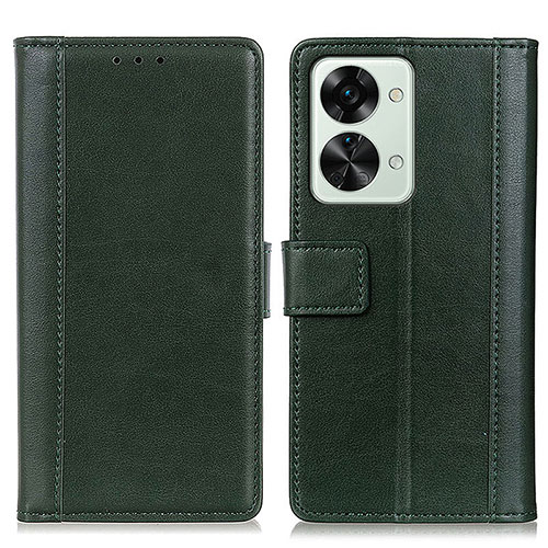 Leather Case Stands Flip Cover Holder N02P for OnePlus Nord 2T 5G Green