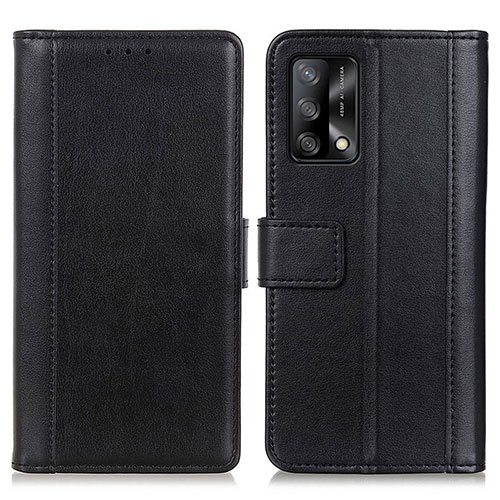 Leather Case Stands Flip Cover Holder N02P for Oppo A95 4G Black