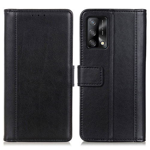 Leather Case Stands Flip Cover Holder N02P for Oppo F19s Black