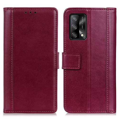 Leather Case Stands Flip Cover Holder N02P for Oppo F19s Red
