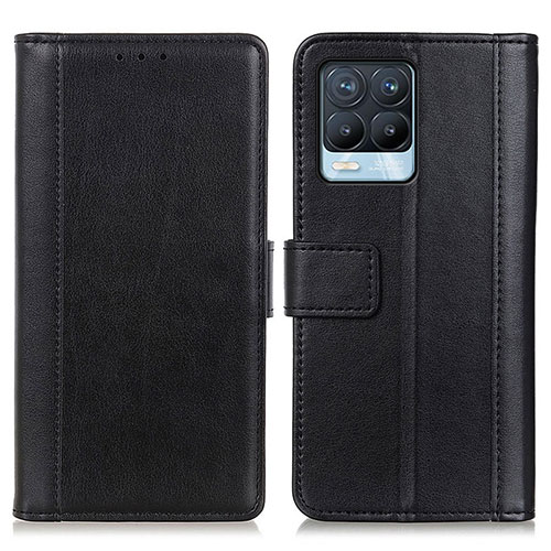 Leather Case Stands Flip Cover Holder N02P for Realme 8 4G Black