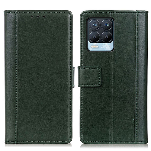 Leather Case Stands Flip Cover Holder N02P for Realme 8 4G Green