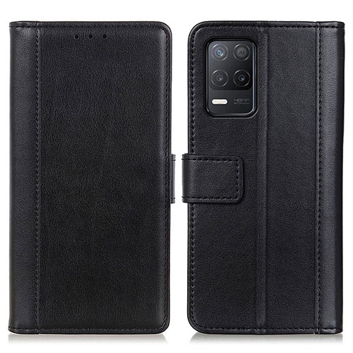 Leather Case Stands Flip Cover Holder N02P for Realme Q3 5G Black