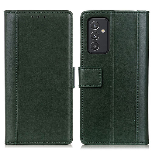 Leather Case Stands Flip Cover Holder N02P for Samsung Galaxy A05s Green