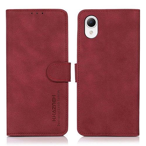 Leather Case Stands Flip Cover Holder N02P for Samsung Galaxy A23e 5G Red