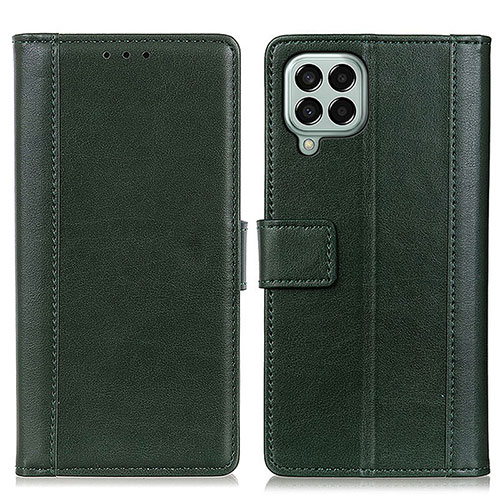 Leather Case Stands Flip Cover Holder N02P for Samsung Galaxy M33 5G Green