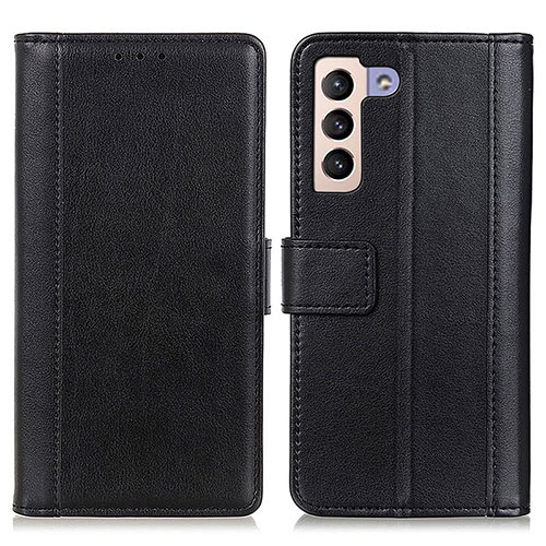 Leather Case Stands Flip Cover Holder N02P for Samsung Galaxy S21 5G Black